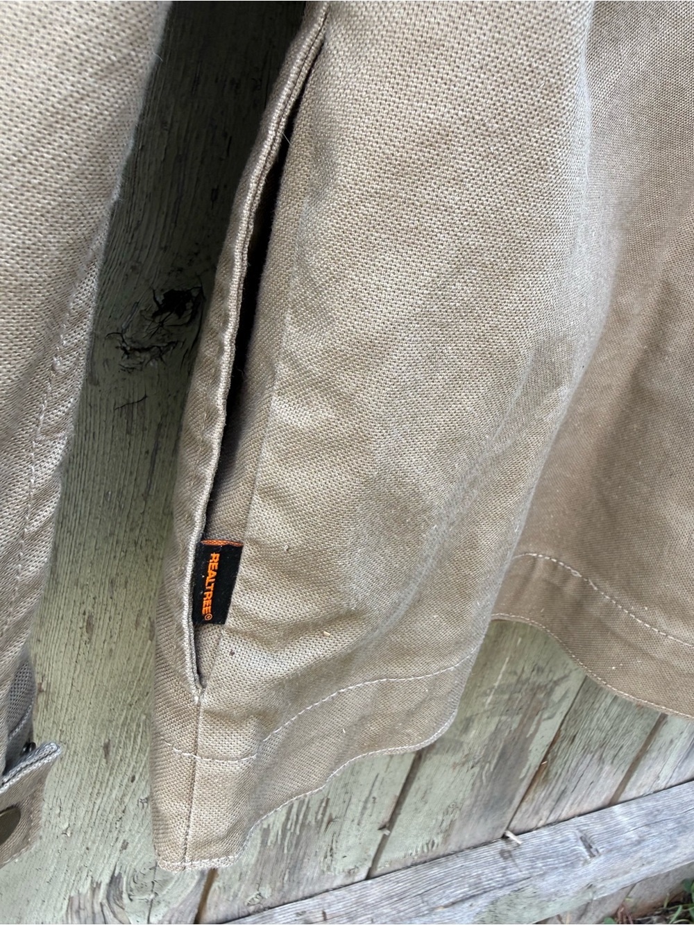 Realtree Mens Large Khaki Brown Canvas Jacket Zip Up Utility Coat Workwear - Picture 11 of 14